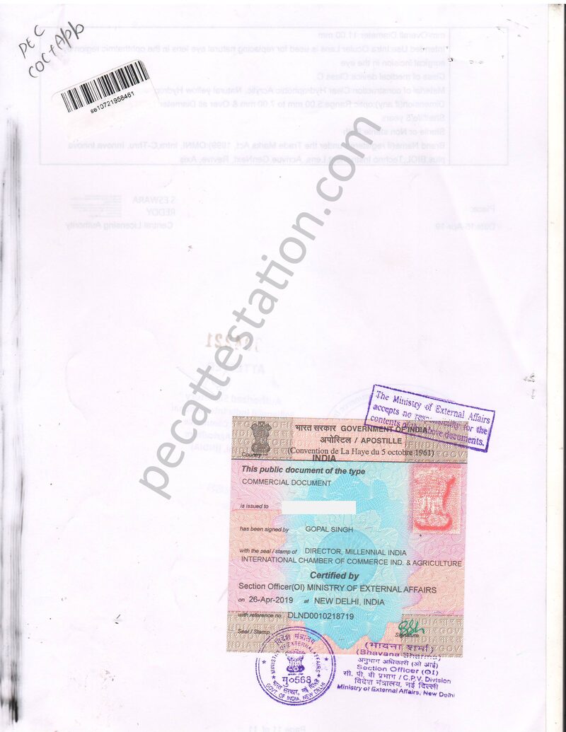 Commercial Document Apostille