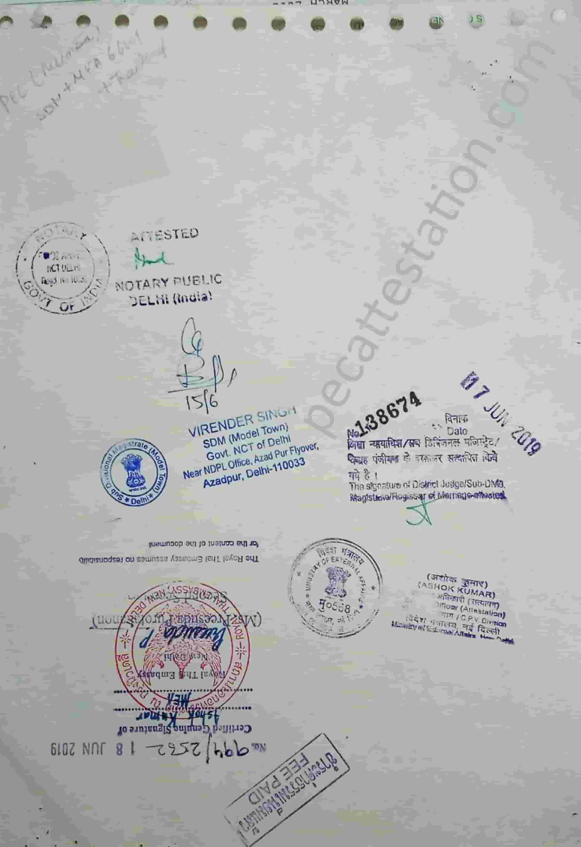 Educational document attestation for thailand