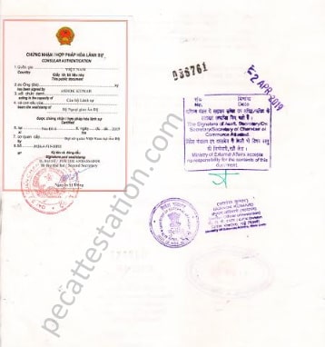 Commercial document attestation for vietnam
